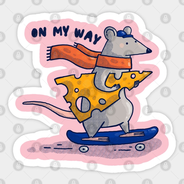 On My Way Rat Sticker by Tania Tania